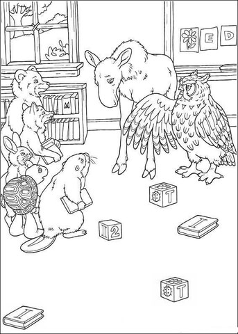 Theacher Teaches His Students  Coloring Page